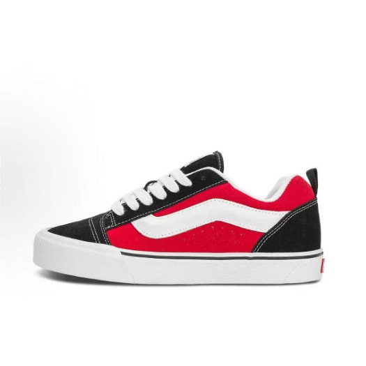 ( พร้อมส่งในไทย) Vans Knu Skool ความสะดวกสบายร้อยหอคอย ทรงเตี้ย รองเท้าผ้าใบ ยูนิเซ็กส์ สีแดงและสีดำ