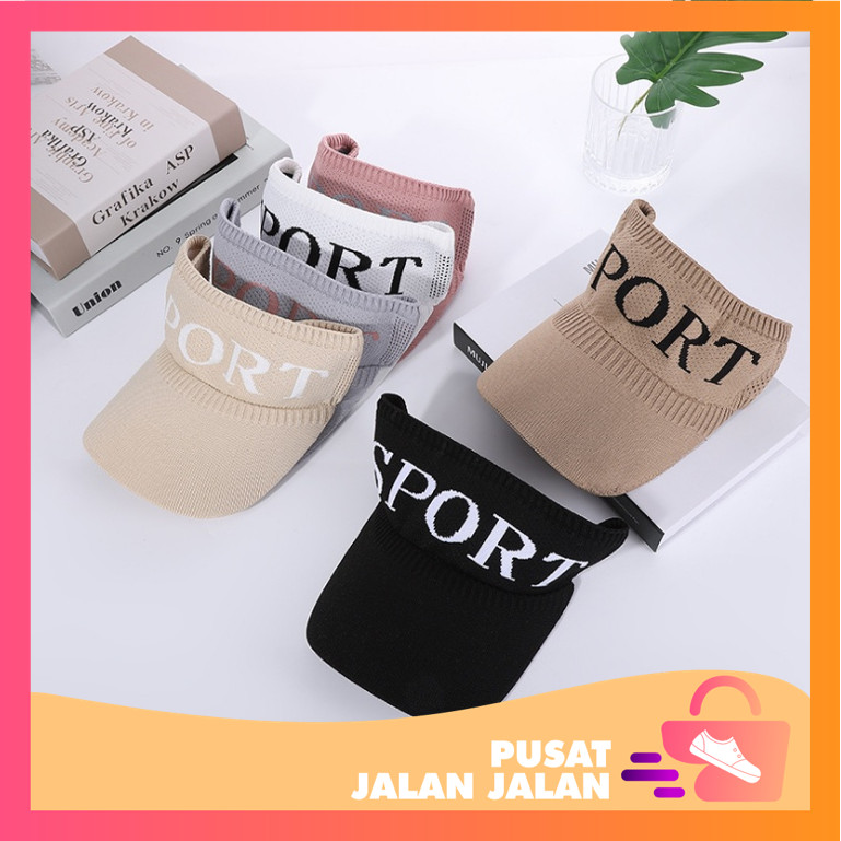 KATUN PJJ - T5251 Elastic Cotton Knit Golf Tennis Hat / Letter SPORT Hat / Visor Hat / Sports Hat