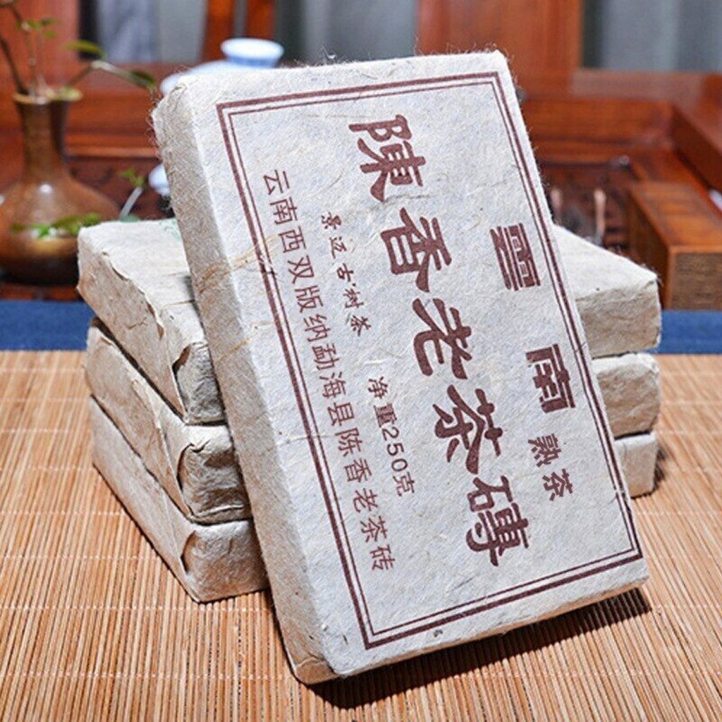 Shu Puer 2010yr วัตถุดิบเก่าสุก ชาจีน ชาอิฐ 250g