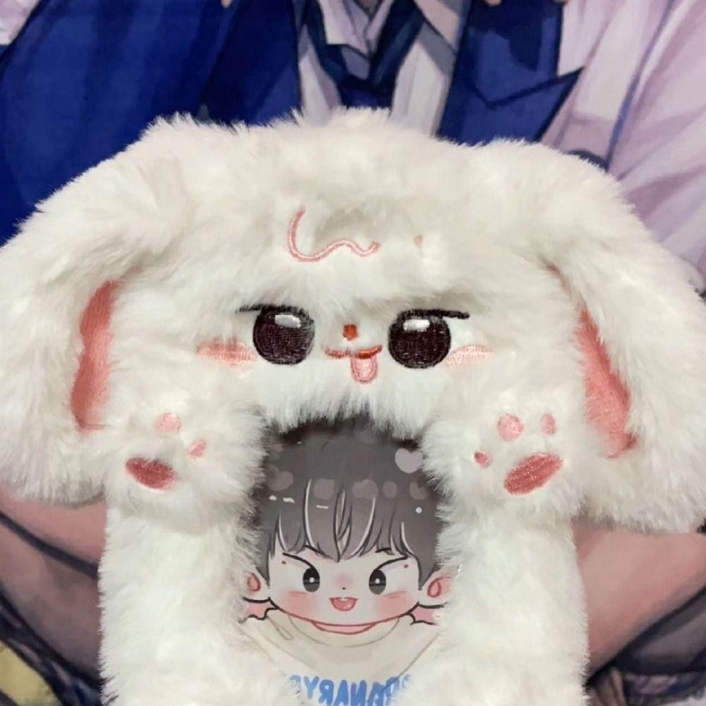 Janelaxe932 Photocard , กระต่าย/สุนัข/แมวกระต่ายหูใหญ่/Border Collie Photo Card Holder, Cute Plush Multifunctional Card Student