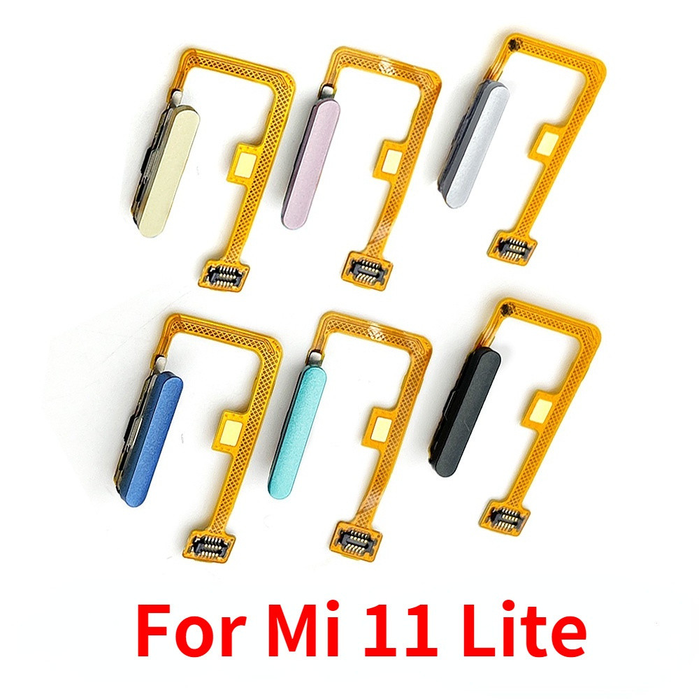 Mi Mi 11 Mi11 Lite เซ็นเซอร์ลายนิ้วมือ Home Return Key เมนูปุ่ม Flex Ribbon Cable สีดําสีขาวสีฟ้าสีเขียว