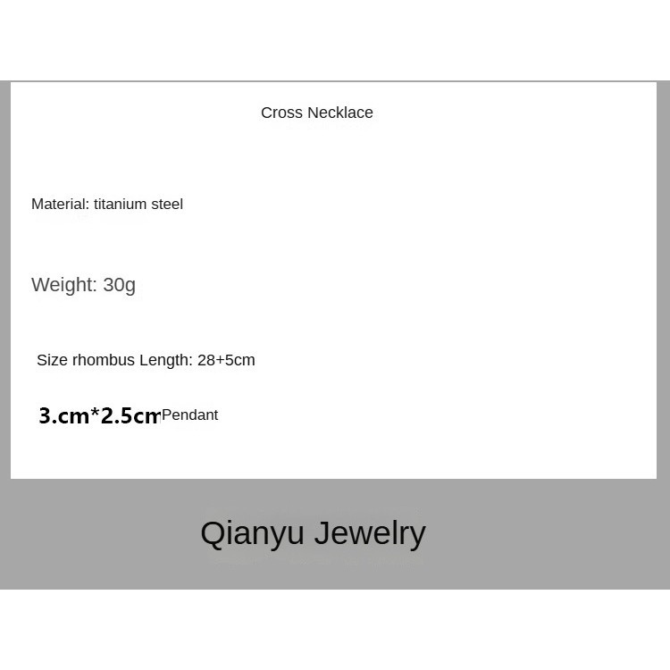 [RSQ] สร้อยคอไม้กางเขนผู้ชายอินเทรนด์หรูหราซอกเครื่องประดับคู่หญิงผู้ชายโซ่เสื้อกันหนาวอิน