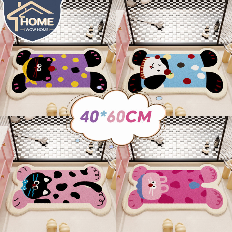 พรมปูพื้น พรมกันลื่น พรมเนื้อนุ่ม 40*60cm พรมซับน้ำได้ดี ลายน่ารักสุดๆ
