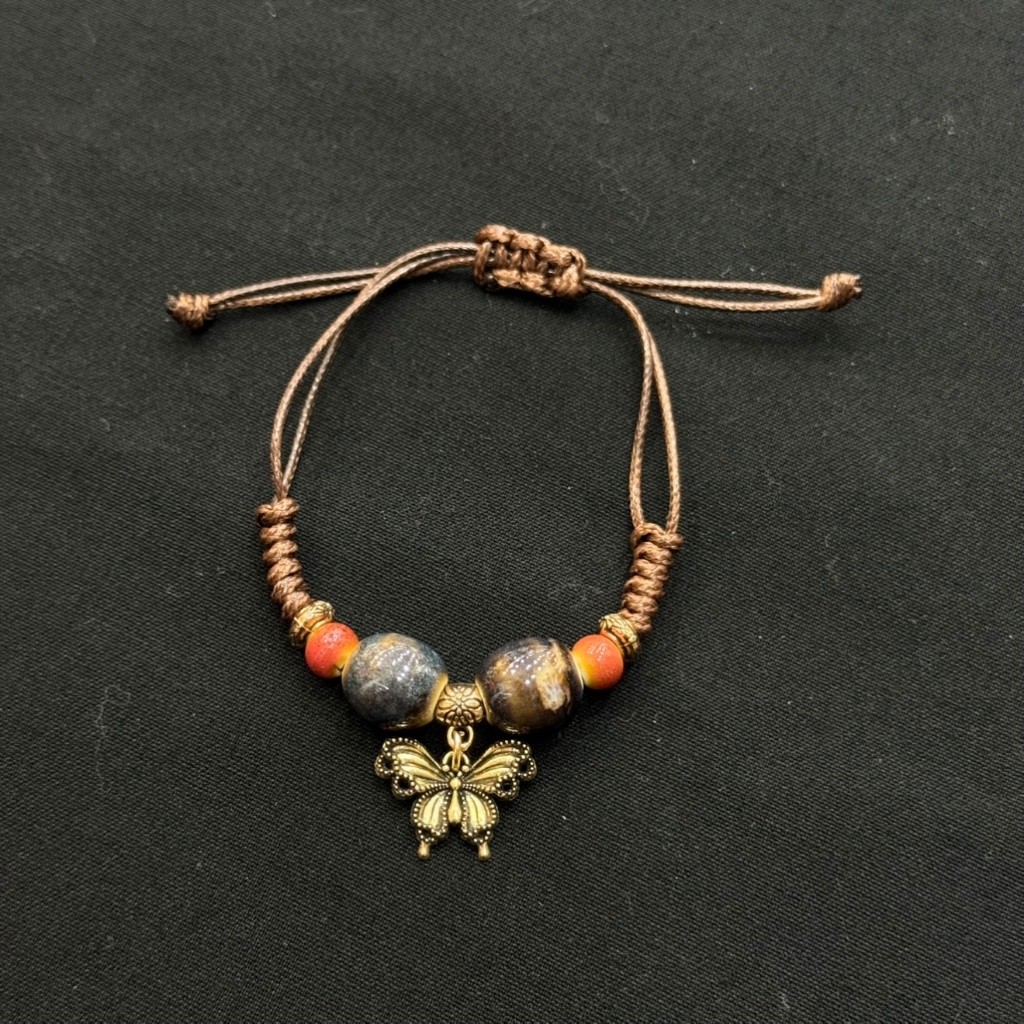 สร้อยข้อมือเครื่องประดับ ดอกไม้แห้งธรรมชาติ ลูกปัดนําโชค ดาวห้าแฉก สไตล์ชนเผ่า เส้นละ12บาท พร้อมส่ง - รูปที่ 7