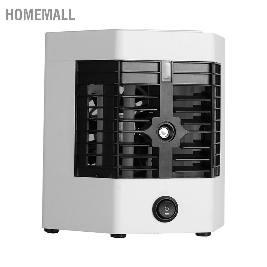 HomeMall Mini Air Coolerเครื่องปรับอากาศแบบพกพาความชื้นส่วนบุคคลEvaporative Coolerพัดลมสำหรับห้องนอนโต๊ะทำงาน