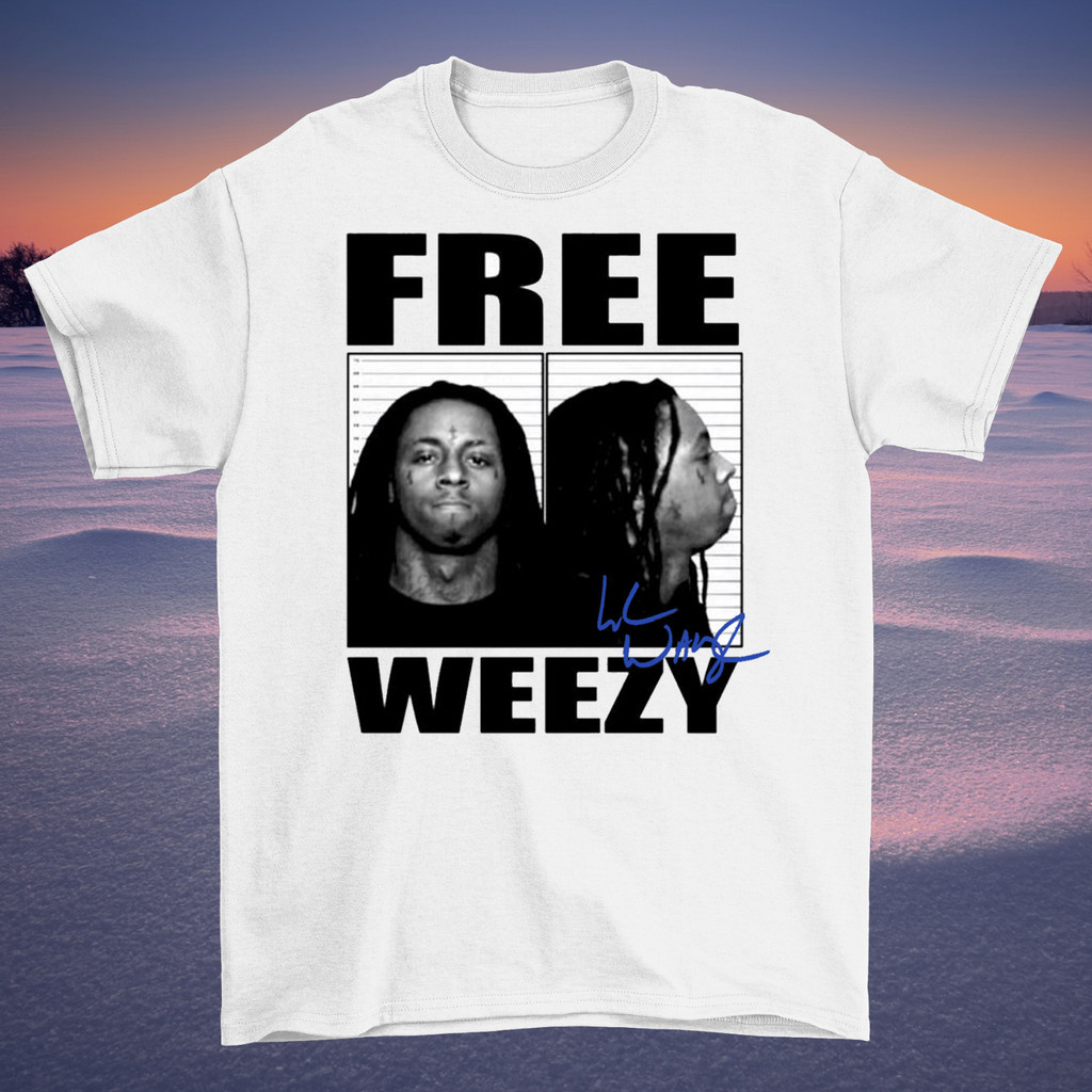 ใหม่! Lil Wayne Free Weezy T-Shirt Signature Gg5923