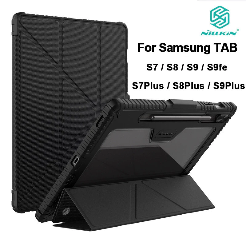 Samsung Tab S9 FE+ เคส NILLKIN หนัง PU กันกระแทกกล้อง แบบสไลด์ได้ สําหรับ Samsung Tab S7 S8 S9 S7FE S9FE PLUS FE 008