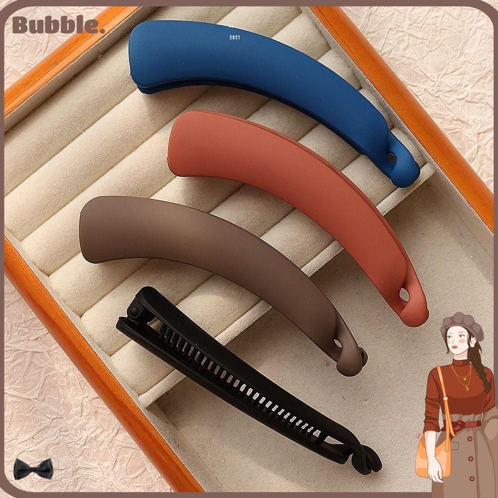 Bubble กิ๊บกล้วยพลาสติก เนื้อแมตต์ เรียบง่าย ไขว้ กิ๊บติดผม แฟชั่น หรูหรา ปิ่นปักผม ปาร์ตี้