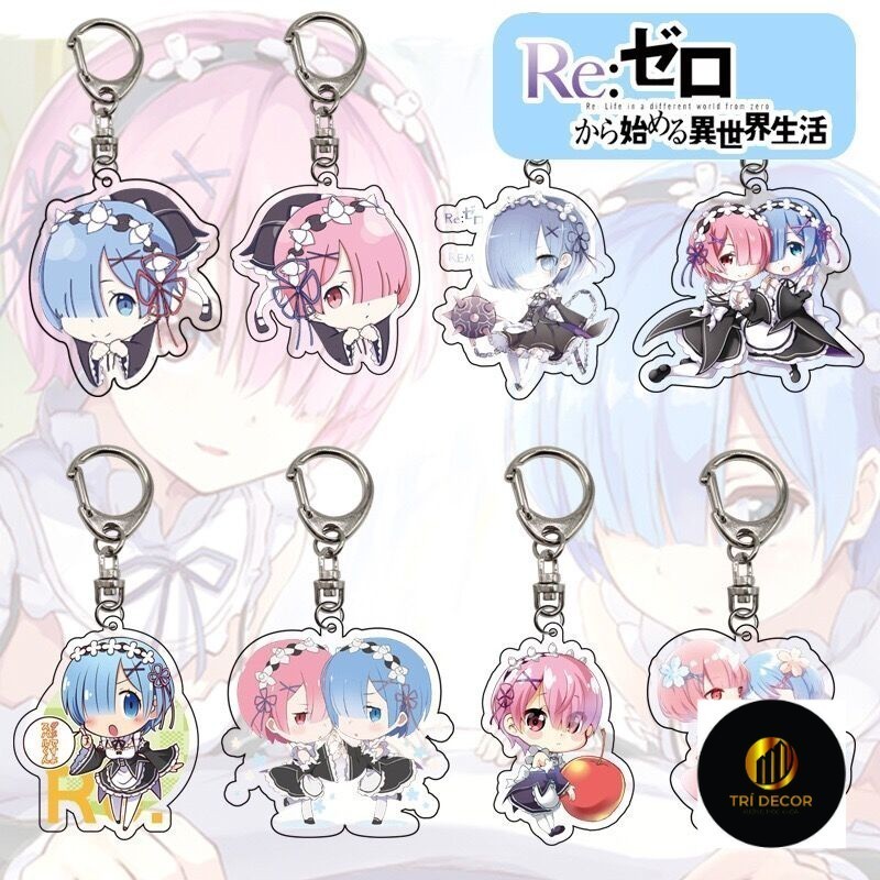 Re:life In A Different World From Zero Emilia พวงกุญแจ Ram Rem จี้ Beatrice พวงกุญแจ Natsuki Subaru อุปกรณ์เสริมกระเป๋า