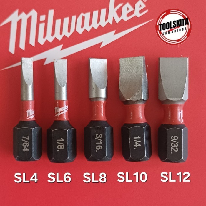 MATA Milwaukee SHOCKWAVE Slotted (SL) ดอกไขควง 1 นิ้ว