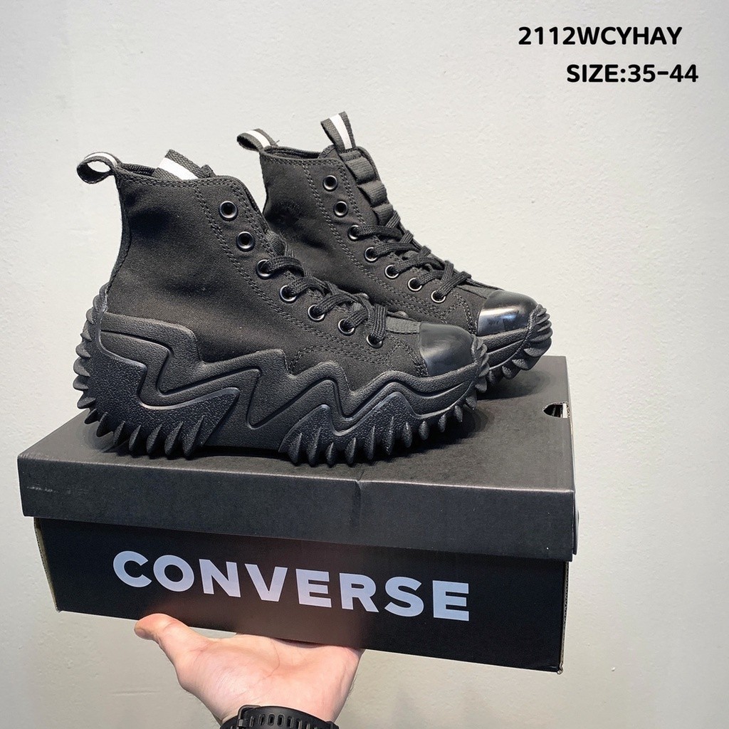 COD conver Run Star Motion Triple Black All Black Converse All New high Platform Casual High-Top sneakers vqlw