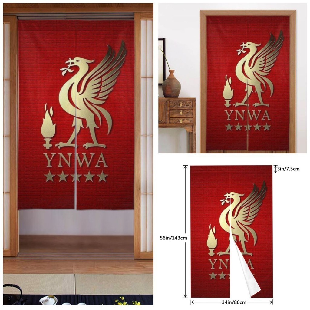 ผ้าม่านประตู หน้าต่าง ลาย Liverpool YNWA ขนาด 86x143 ซม. สําหรับห้องนอน ห้องนั่งเล่น
