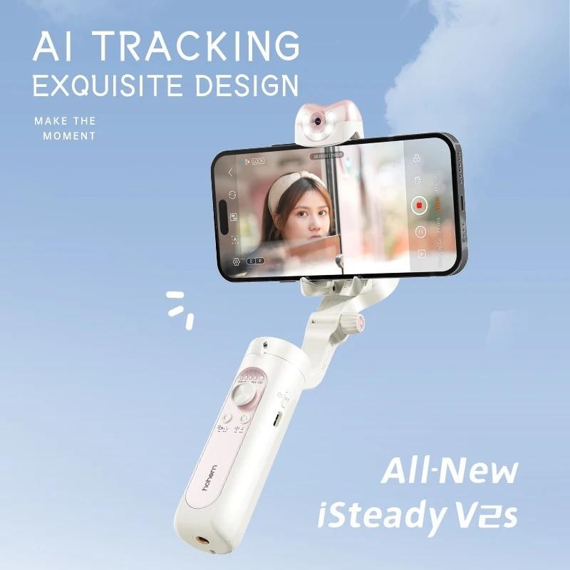 Hohem-iSteady V2S โทรศัพท์ Gimbal Stabilizer 3 แกนโทรศัพท์แบบพับได้ Gimbal การควบคุมท่าทาง AI ติดตาม