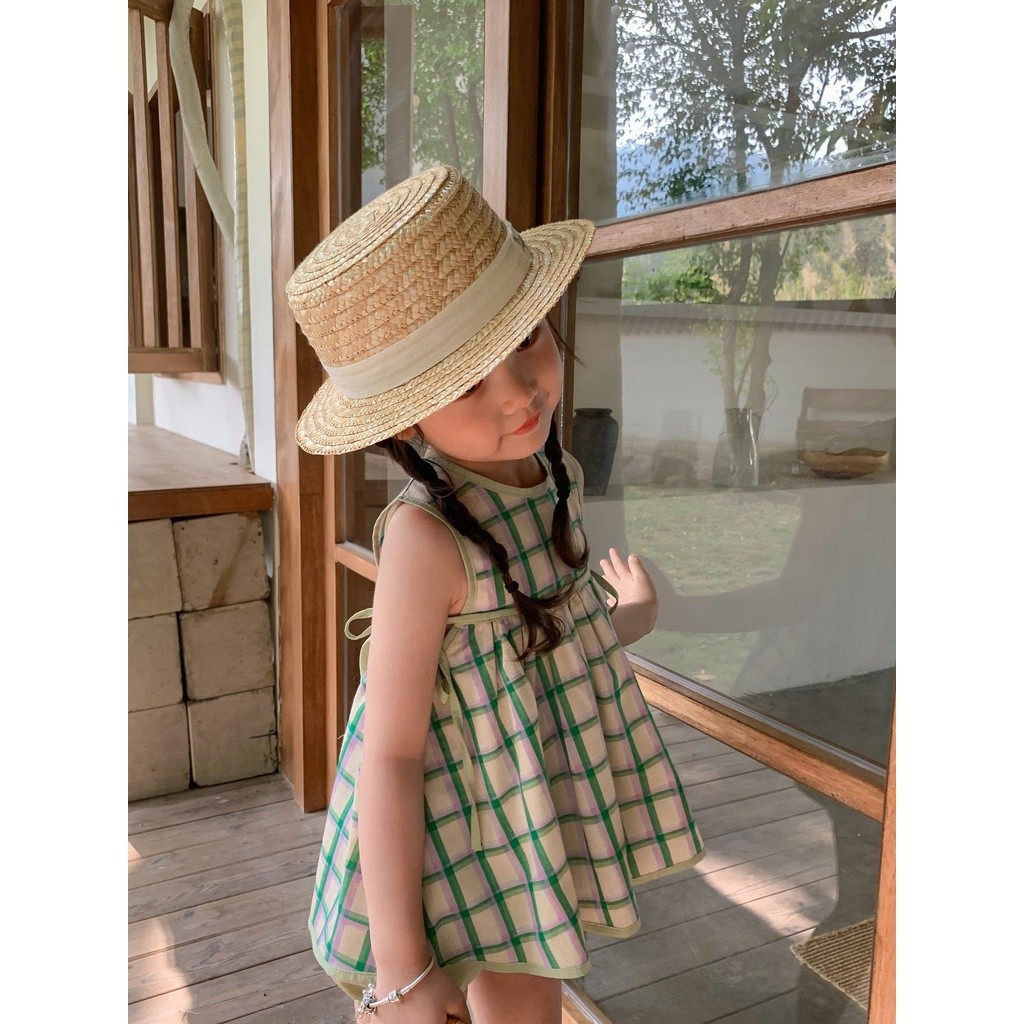 ชุดเดรสแขนสั้น ลายสก๊อต สไตล์เกาหลี แฟชั่นฤดูร้อน สําหรับเด็กผู้หญิง สองชิ้น - รูปที่ 7