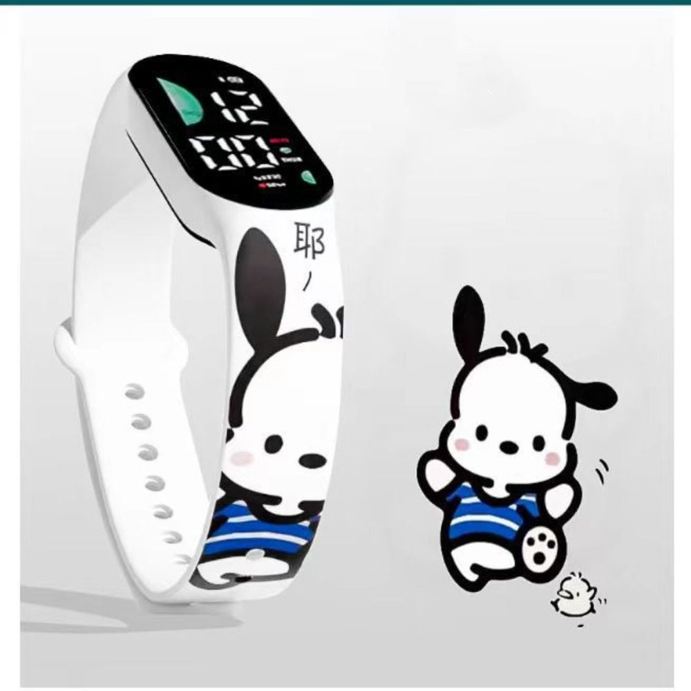 Wttle LED นาฬิกาดิจิตอล,การ์ตูน Sanrio เด็กกีฬานาฬิกา,กลางแจ้ง Kuromi Cinnamoroll กันน้ํา Pochacco นาฬิกาข้อมืออิเล็กทรอนิกส์เด็กชายหญิงของขวัญ