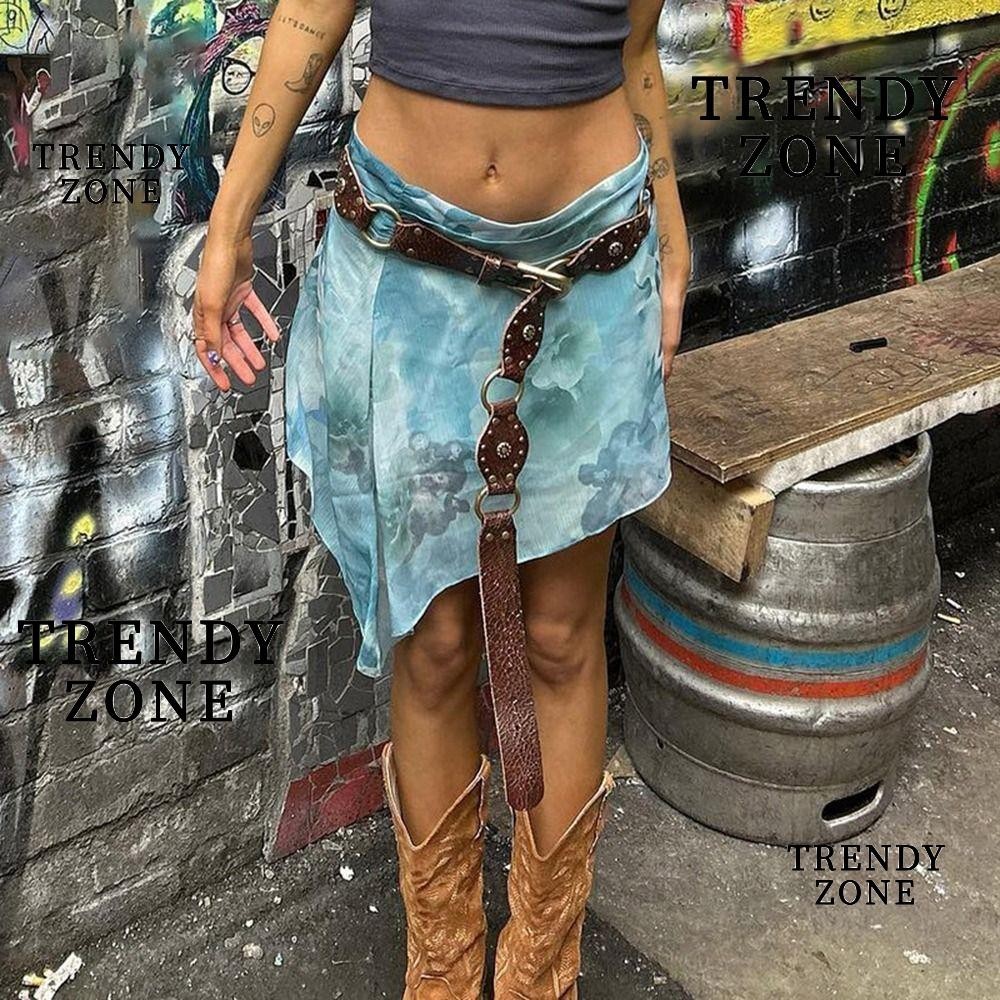 Trendyzone เข ็ มขัดเอว , Gothic Steampunk Grommet PU หนังเอว Cinch Belt, Retro Vintage Rivet กว ้ าง y2k เข ็ มขัดผู ้ หญิงสุภาพสตรี