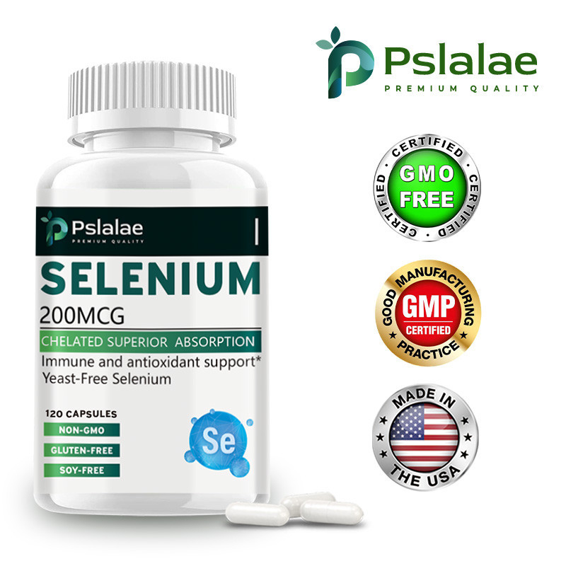 Pslaae Selenium 200 mcg สําหรับระบบภูมิคุ ้ มกัน ต ่ อมไทรอยด ์ สุขภาพต ่ อมลูกหมากและหัวใจ – คอมเพล ็ กซ ์ คีเลตฟรียีสต ์ – แร ่ ธาตุที ่ จําเป ็ นพร ้ อมการดูดซึมที ่ เหนือกว ่ า ราคา ถูกที่สุด ดีลบีเคเค