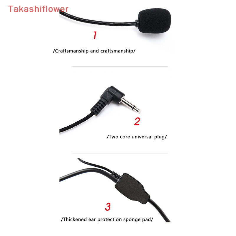 ( Takashiflower แบบพกพาหัวติดตั ้ งชุดหูฟังไมโครโฟนแบบมีสาย 3.5 มม.ปลั ๊ กไมโครโฟนสําหรับห ้ างสรรพสินค ้ าครูทัวร ์ คู ่ มือเครื ่ องขยายเสียงโทรศัพท ์ ข ้ าวสาลี Bee หู