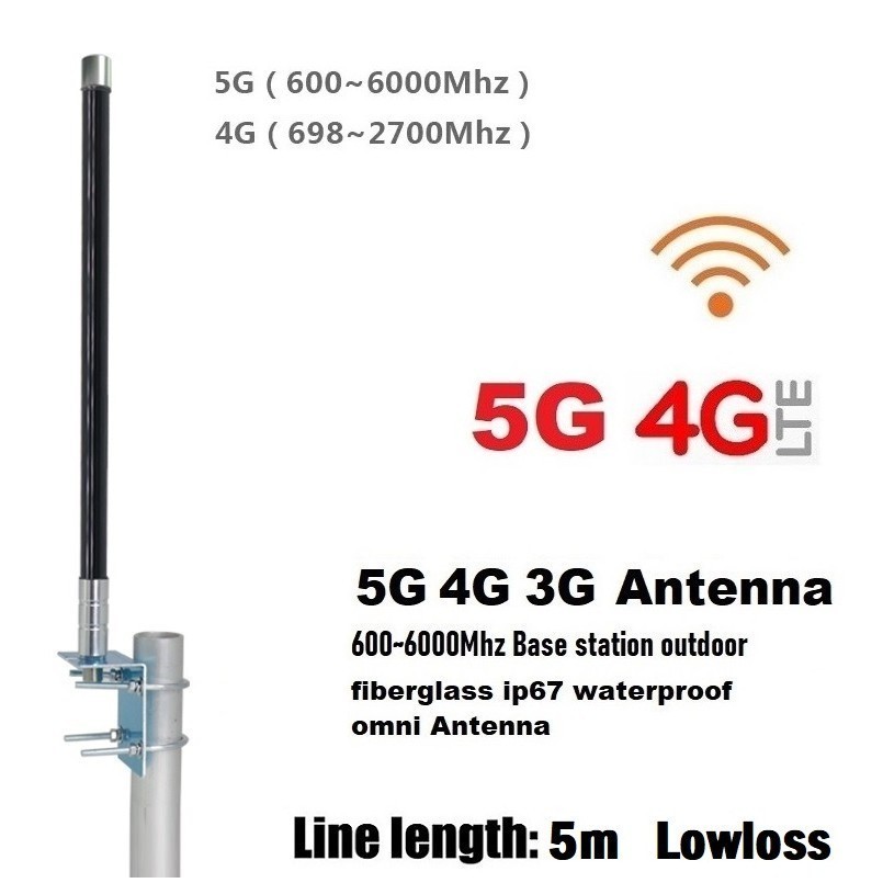 5G 4G 3G 8dBi Fiberglass Antenna Signal Booster Full Band 600-6000MHz