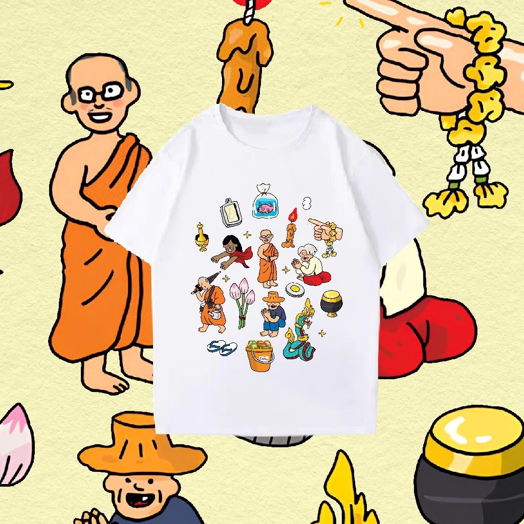 เสื้อยืด Thailand BANGKOK Souvenir T-shirt ไม่จำกัดเพศ cotton 100% จัดส่งออกภายใน 2-3 วันS-5XL