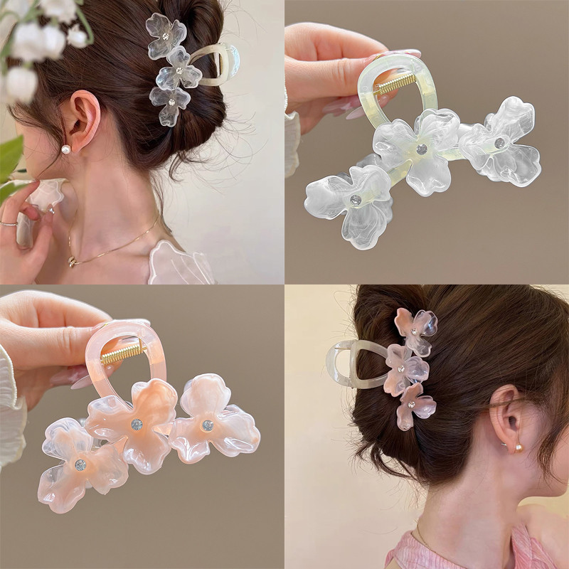 กิ ๊ บติดผมดอกไม ้ เกาหลีแฟชั ่ นพลาสติกผมหางม ้ า Hairpin คลิปฉลามผู ้ หญิงอุปกรณ ์ เสริมผม