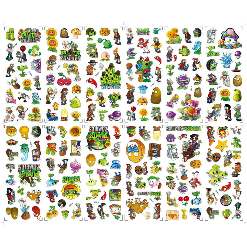12 แผ่น Plants vs Zombies Series Non-repeating PVC สติกเกอร์ Theme Kids Party Favors ขนาดเล็ก