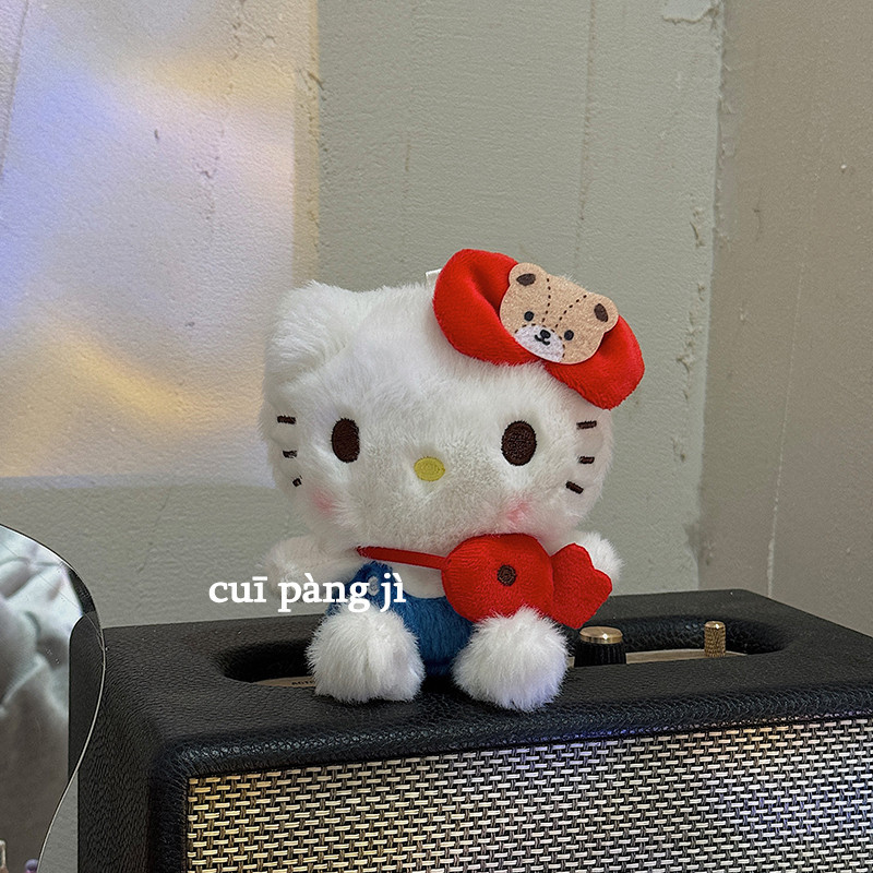 ปลาน้อยน่ารักกระเป๋า ผู้สื่อสาร เคที แมวจี้ตุ๊กตาการ์ตูนตุ๊กตาคิตตี้กระเป๋านักเรียนจี้พวงกุญแจของขวัญ