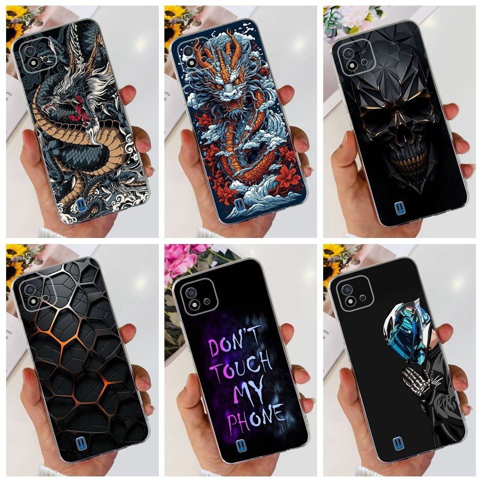 ปลอกสําหรับrealme C11 (2021) RMX3231 / C11 2020 RMX2185 แฟชั่นCoolรูปแบบมังกรซิลิโคนนุ่มTPUเคสโทรศัพท์
