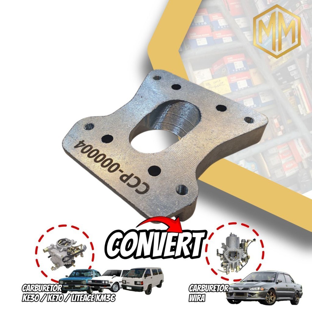 LITEACE, KE30, KE70 TAPAK KARBURETOR WIRA TO LITEACE, KE30, KE70 CAST IRON WITH GALVANIZED