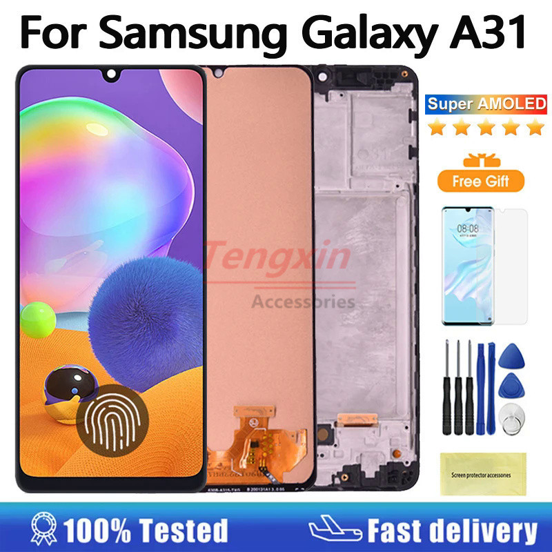 SAMSUNG 6.4 "Super AMOLEDสําหรับSAMSUNG GALAXY A31 A315 จอแสดงผลLCD Touch Screen Digitizer AssemblyสําหรับSamsung SM-A315F A315F/DS A315G
