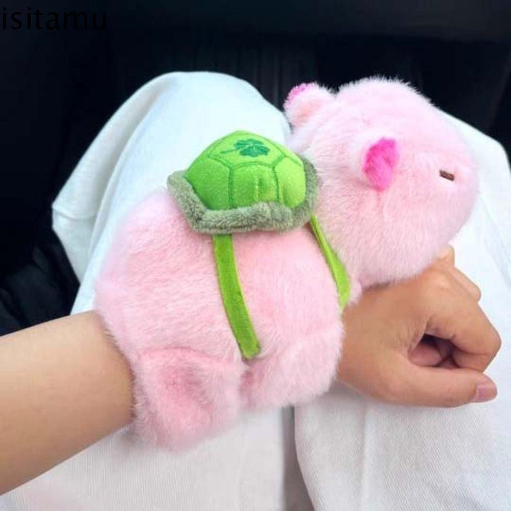 ชุดสร้อยข้อมือตบ ISITAFT, Capybara Rodent สีชมพู Capybara ตุ๊กตาตุ๊กตาสร้อยข้อมือตบ, จําลองข้อมือสไตล์ตุ๊กตาน่ารัก Capybara ตุ๊กตาสายรัดข้อมือของขวัญวันเกิด