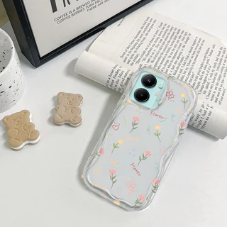 เคสโทรศัพท์กันกระแทกลายดอกไม้เล็กแบบเต็มหน้าจอ Vivo Y03 Y18E Y18 Y28 4G เคสนิ่มใสเคสป้องกัน