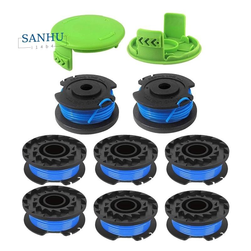 【sanhui14b4 】String Trimmer Spool Line สําหรับ Greenworks 24V 40V 80V ( 8 Spool, 2 Cap )