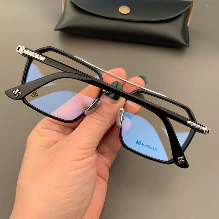 แฟชั่นสไตล์เกาหลีแว่นตาเกรดสําหรับผู้ชายป้องกันแสงสีฟ้าป้องกันรังสีนักบินวินเทจที่เรียบง่ายแว่นอ่านหนังสือเดิมขนาดใหญ่เปลี่ยนเลนส์สายตา เอสพีจี106 - รูปที่ 3