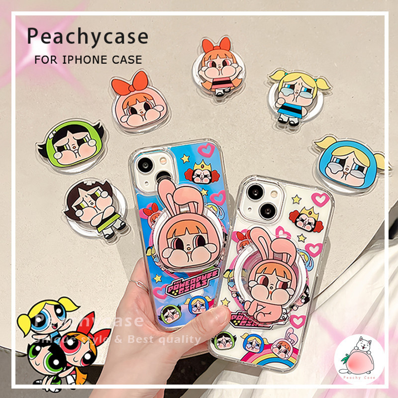 น ่ ารักการ ์ ตูน POP MART Cry Baby Power สาวแม ่ เหล ็ กไร ้ สายชาร ์ จ Kickstand เคสโทรศัพท ์ สําหรับ iPhone 15 14 13 12 Pro Max 11 อะคริลิคกันกระแทก แข็งปกหลังปลอก