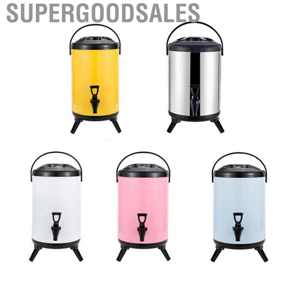 Supergoodsales Insulated Hot and Cold Beverage Dispenser Bucket Stainless Steel with Spigot for Milk Tea