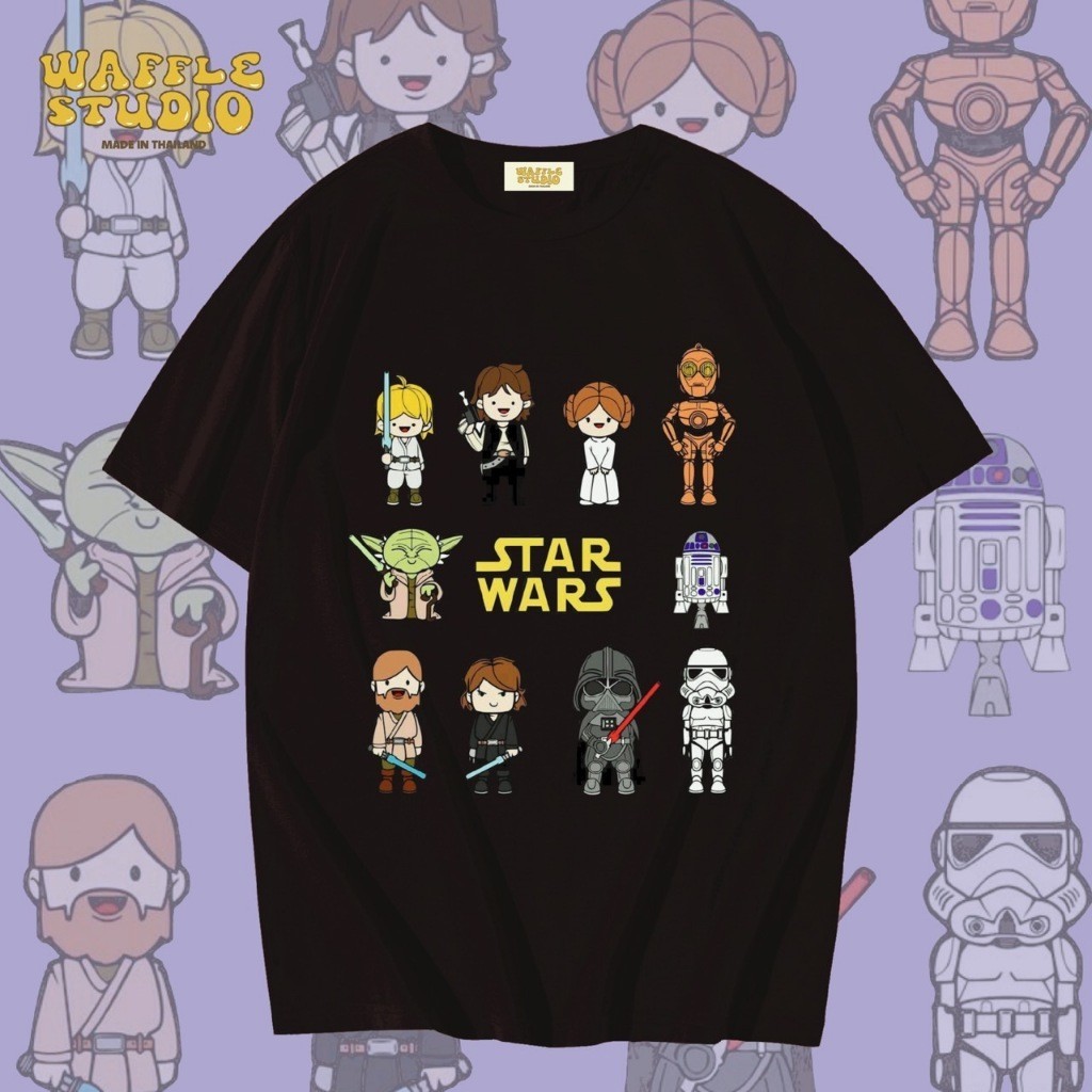 [  🔥 ] WS0148 เสื้อยืดโอเวอร์ไซส์ เสื้อยืดเกาหลี ผ้าคอตตอน100% เสื้อยืด Starwars สตาร์วอล 100%cotton