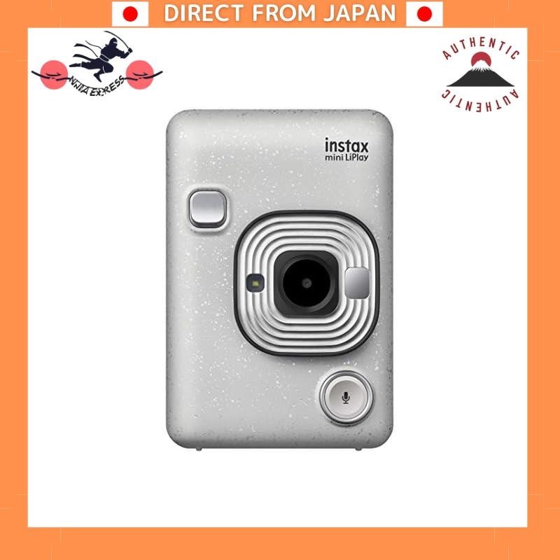 Fujifilm's Instax mini LiPlay instant camera/smartphone printer in Stone White color.