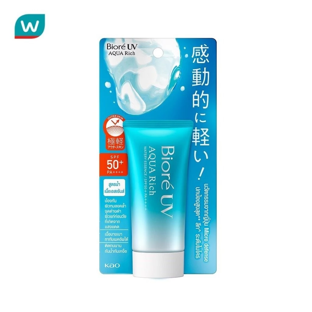 Biore ครีมกันแดด Biore บีโอเร ยูวี อะควา ริช วอเตอร์รี เอสเซ็นส์ SPF50+PA++++ 50 กรัม