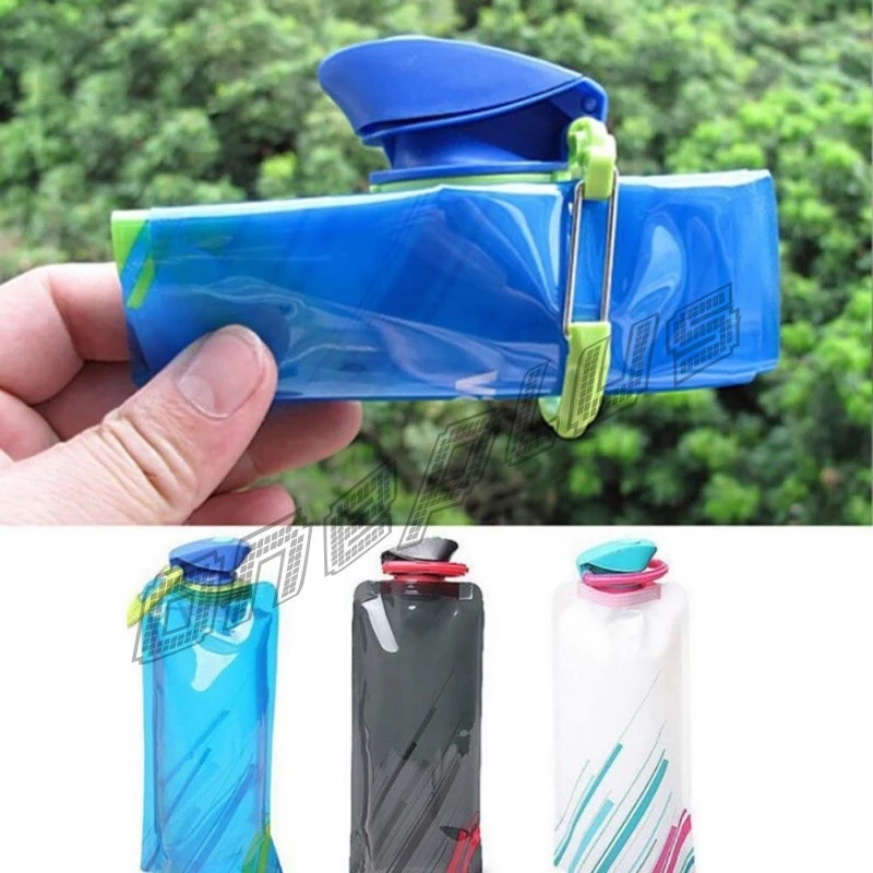 OnePlus ถุงใส่น้ำดื่มแบบพกพา ขนาด700ml พกสะดวกพับเก็บได้ พร้อมจุกปิดซิลิโคน Foldable Water Bottles