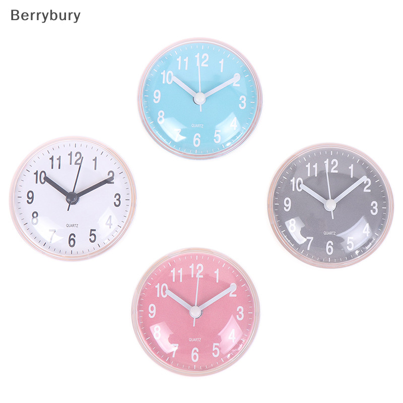 Berrybury Mini Sucker นาฬิกาแขวนห ้ องน ้ ํา AntiFog กันน ้ ําห ้ องครัวนาฬิกาห ้ องน ้ ําใหม ่