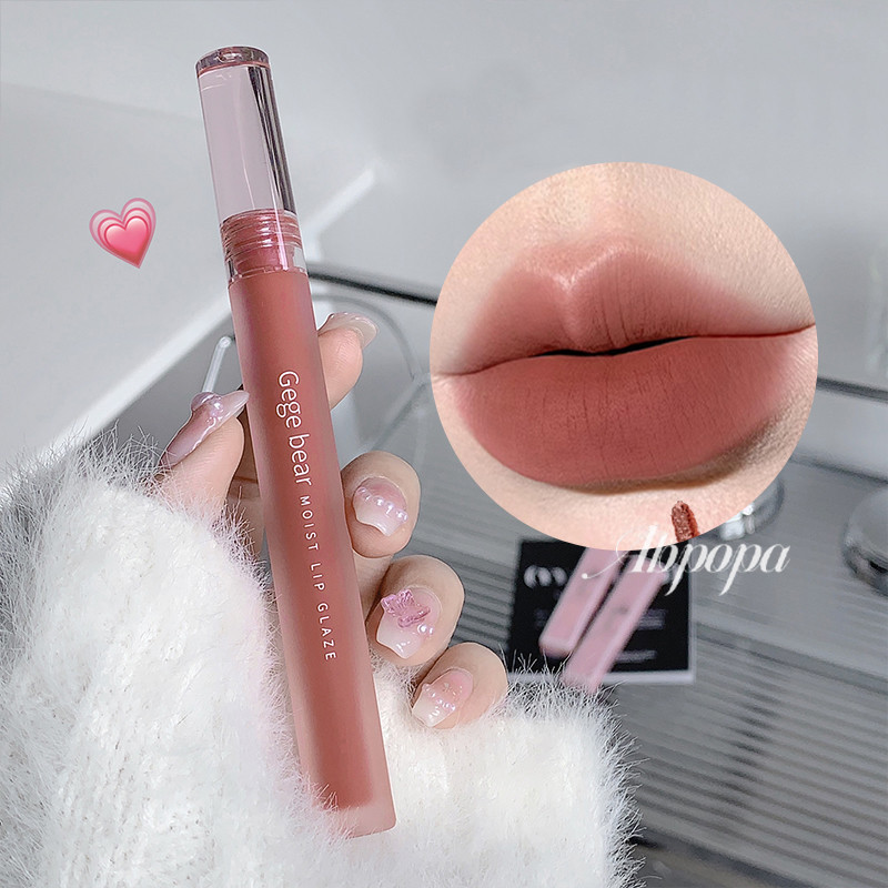Abpopa Gege Bear Crystal Clear Lip Glaze Highly Pigmented Doodle Lip Plump 6 สี