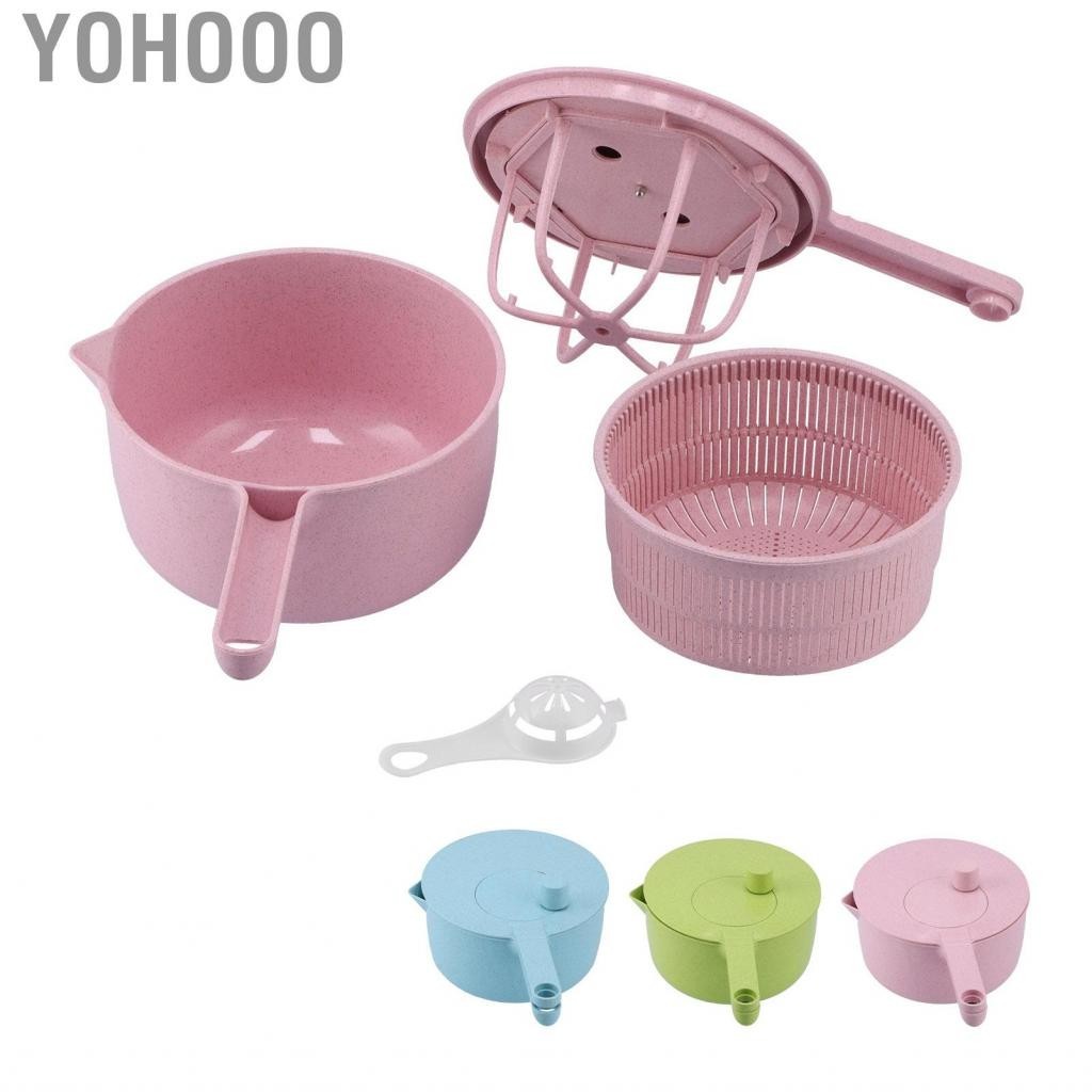 Yohooo Household Vegetable Drainer Manual Salad Dehydrator Washing Basket Kit
