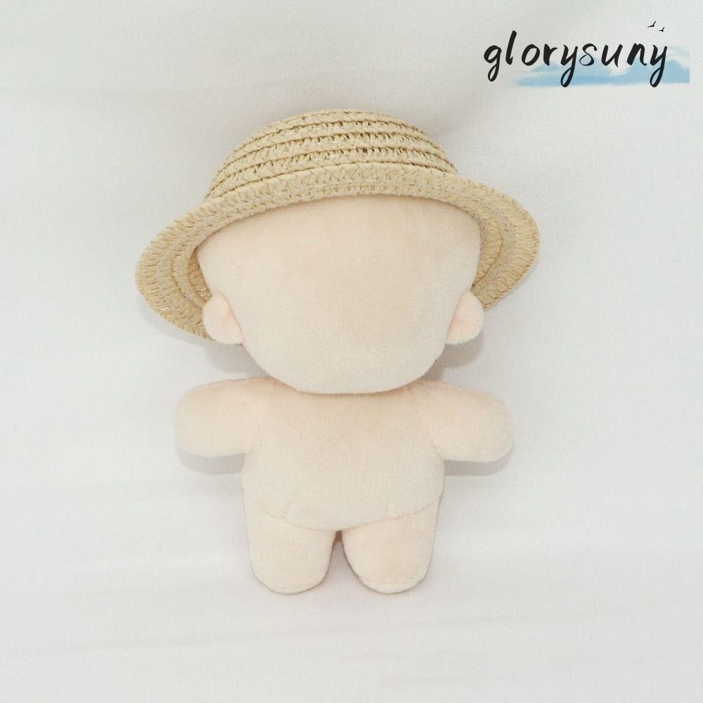 Glorysuny ตุ๊กตาหมวกจิ๋ว,มินิบ้านตุ๊กตาเครื่องประดับพู่หมวกฟาง,ทําด้วยมือ 5 รูปแบบมือสานหมวก 10 ซม.ตุ๊กตาผ้าฝ้าย