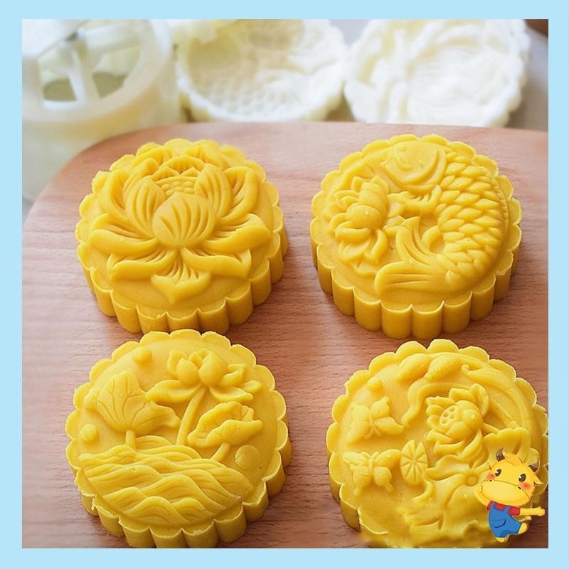 Be> แม่พิมพ์ขนมไหว้พระจันทร์ 150g หรือ 200g มือกดคุกกี้แสตมป์เครื่องตัดคุกกี้ Pastry Gadgets