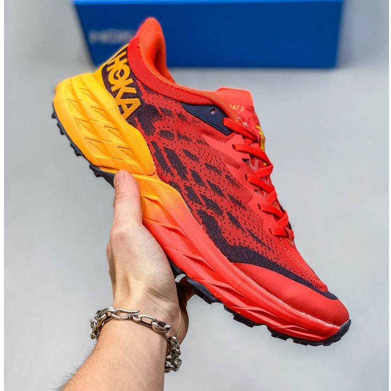 5er8 Hoka speedgoat 5 รองเท้าวิ่งข้ามประเทศผู้ชาย, รองเท้ากีฬาดูดซับแรงกระแทกตาข่ายระบายอากาศ