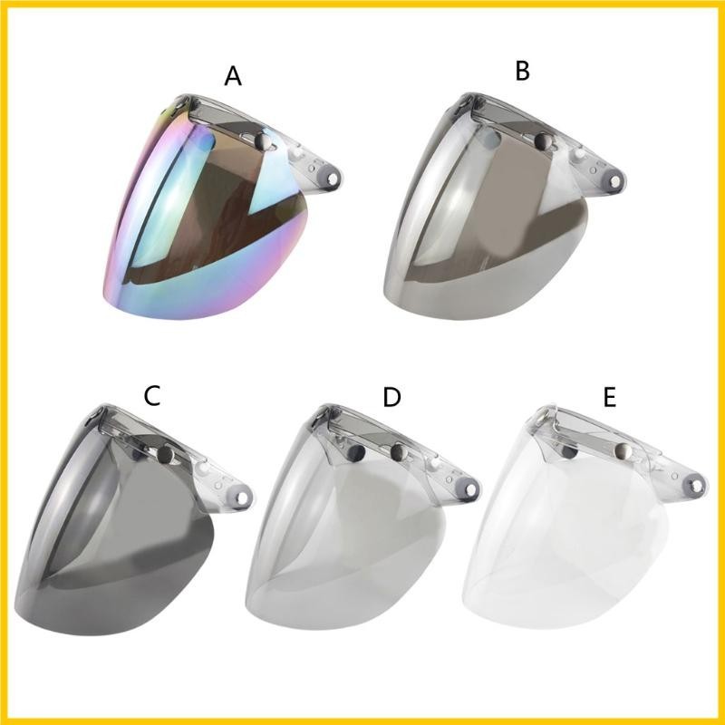 Runn Bubble Visor 3-Snap Design Open Face Helmet Visor พร้อมเลนส์ PC สําหรับผู้ที่ชื่นชอบรถจักรยานยนต์