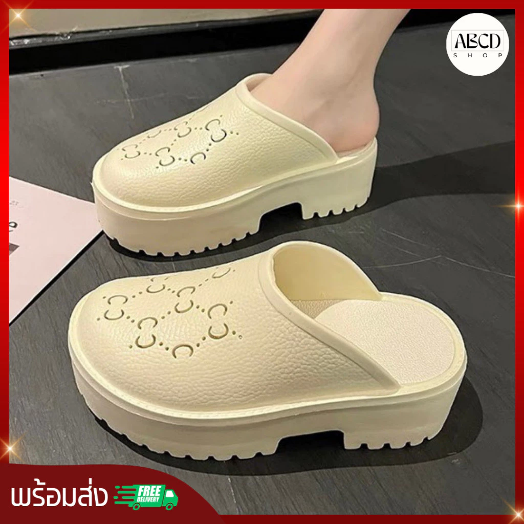 Seller Mall รองเท้าแฟชั่นผู้หญิง กันลื่น พื้นหนา6cm รองเท้า เบามากๆ ยางEVAแท้ๆ ไซส์ 36-41