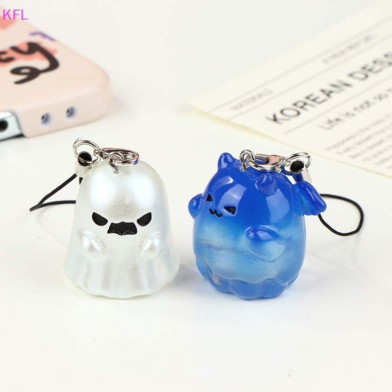 (KFL การ ์ ตูนGhostโทรศัพท ์ Lanyard Creativeเรซิ ่ นโทรศัพท ์ มือถือน ่ ารักGhostโทรศัพท ์ Charmพวงกุญแจของขวัญฮาโลวีนขายร ้ อน