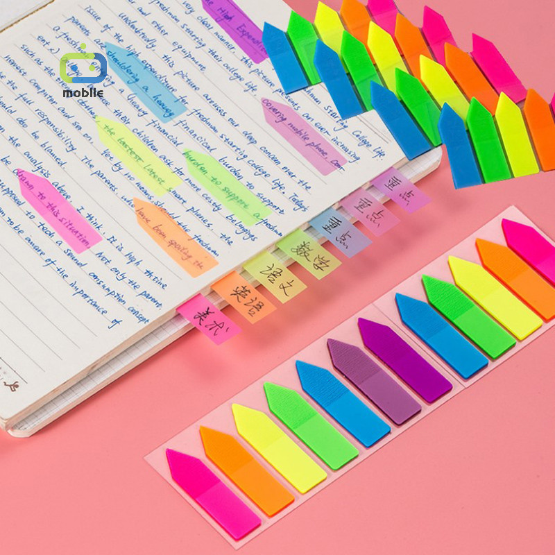 [maygood ] 100 แผ ่ น Arrow Shape กระดาษเรืองแสง Self Adhesive Memo Pad Sticky Notes {TH }